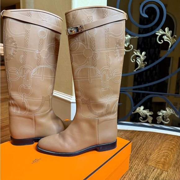 Hermes embroidered riding boots - Picture 4 of 10